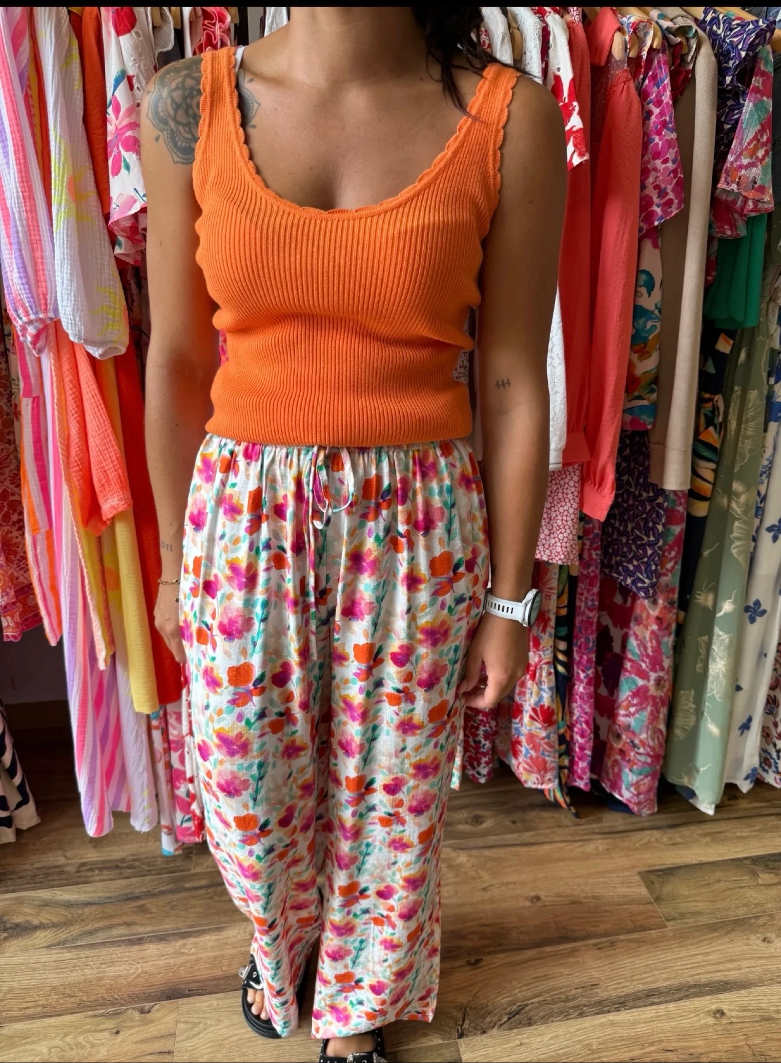 Orange ribbed tank top size S – photo 2